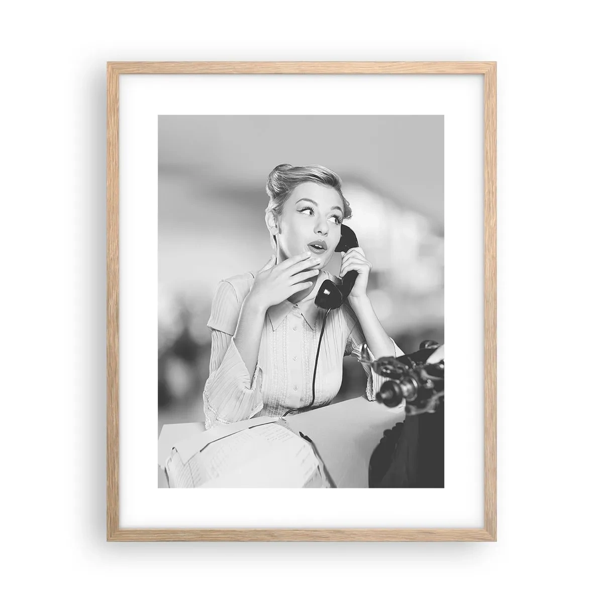 Poster in cornice rovere chiaro - Salve, qui gli anni '50 - 40x50 cm