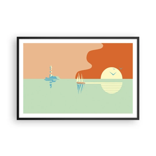 Poster in cornice nera - Ideale paesaggio marittimo - 91x61 cm