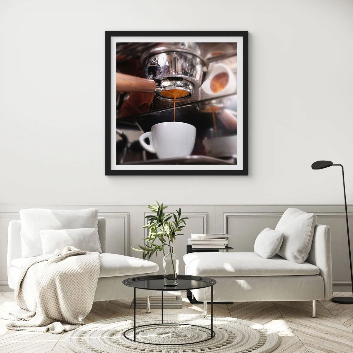 Poster in cornice nera - Il miglior momento della giornata - 60x60 cm