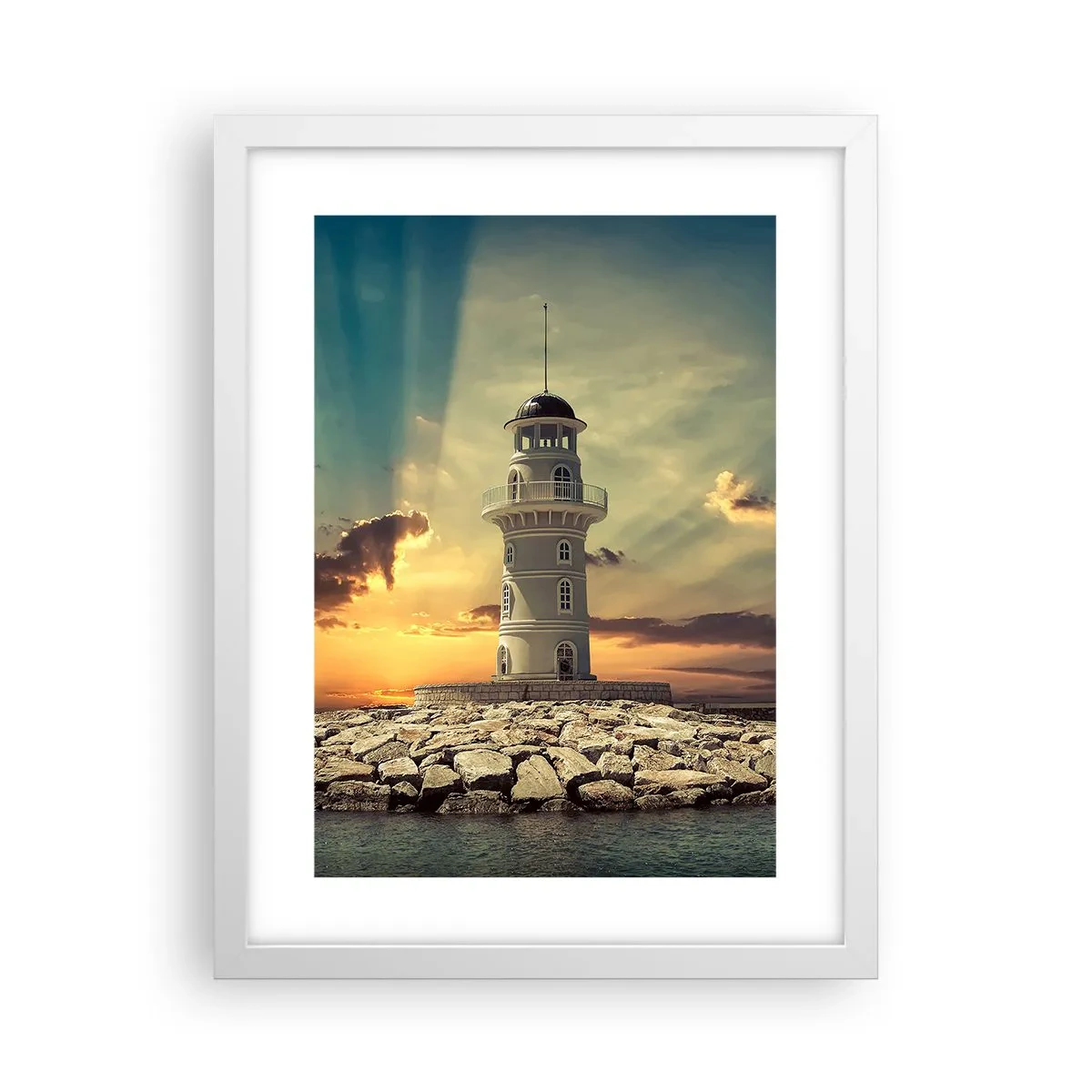 Poster in cornice bianca - Luce - Bontà - Bellezza - 30x40 cm