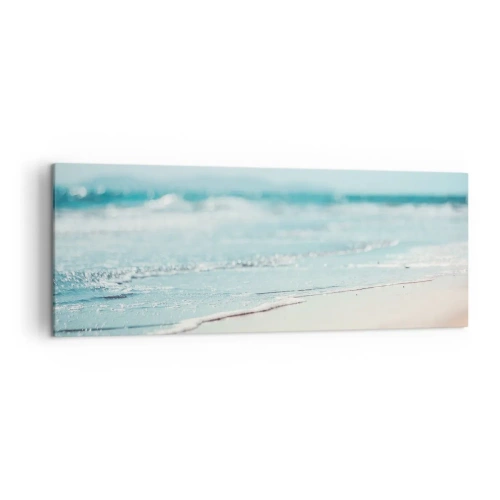 Quadro su tela - Stampe su Tela - Dolci onde dell'oceano su una spiaggia sabbiosa - 140x50cm - Calore e rumore - Decorazione murale moderna per soggiorno e camera da letto ARTTOR
