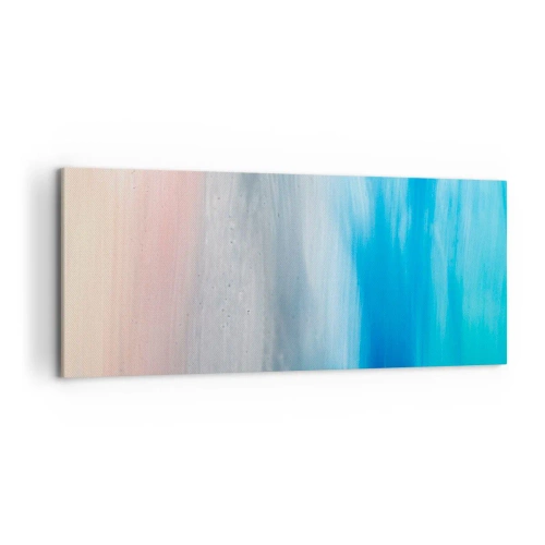 Quadro su tela - Stampe su Tela - Pennellate astratte nei toni del blu e del rosa - 120x50cm - Gli elementi: l'aria - Decorazione murale moderna per soggiorno e camera da letto ARTTOR