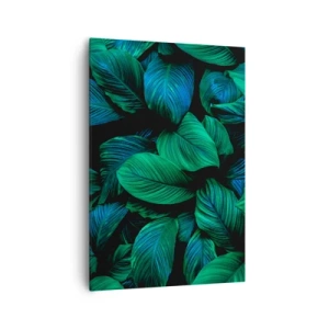 Quadro su tela - Stampe su Tela - Foglie verdi in stile minimalista - 70x100cm - Nella folla verde - Decorazione murale moderna per soggiorno e camera da letto ARTTOR