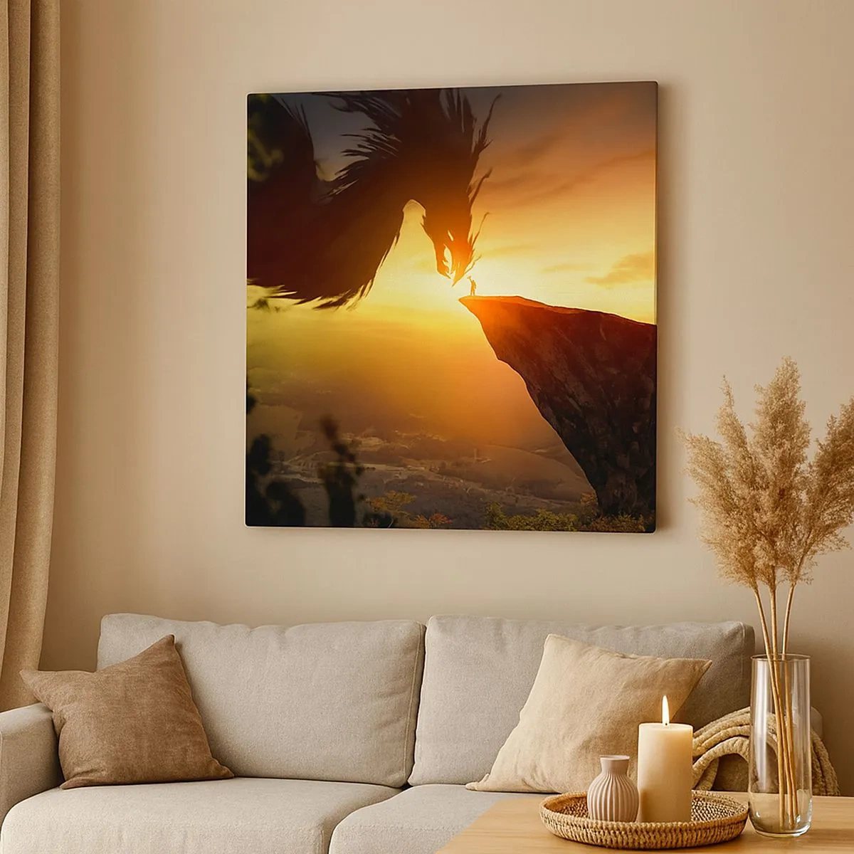 Quadro su tela - Stampe su Tela - Il cacciatore di draghi - 30x30 cm