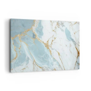 Quadro su tela - Stampe su Tela - Motivi in marmo blu e bianco con venature dorate aggiunte - 120x80cm - La ricchezza della pietra - Decorazione murale moderna per soggiorno e camera da letto ARTTOR
