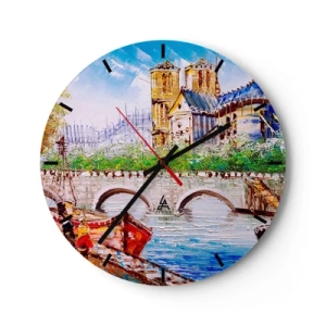 Orologio da parete - Orologio in Vetro - Il loro tempo non passa mai - 40x40 cm