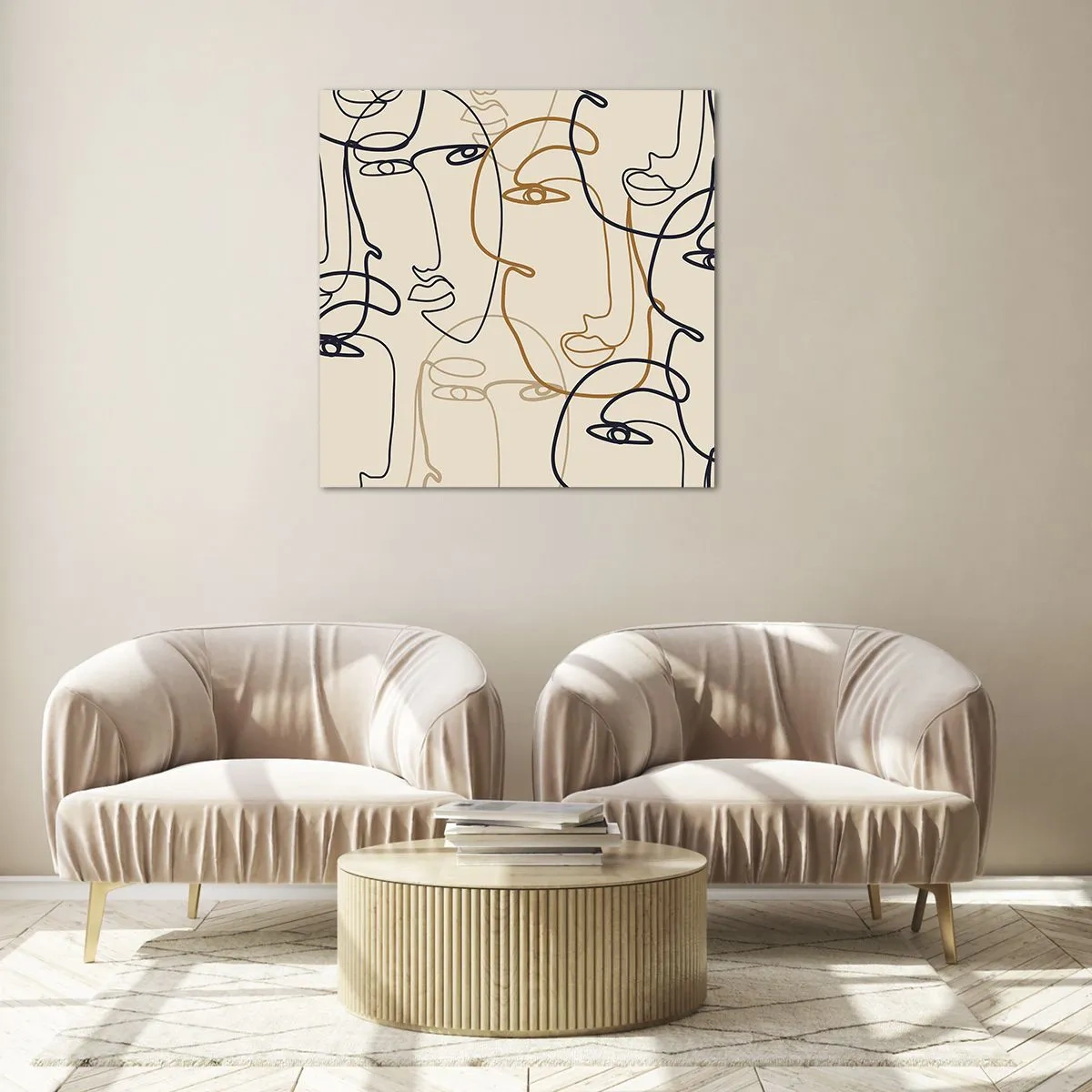 Quadro su vetro - Ritratto multiplo - 40x40 cm