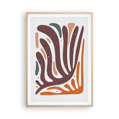 Poster in cornice rovere chiaro - Composizione organica raggiante - 70x100 cm