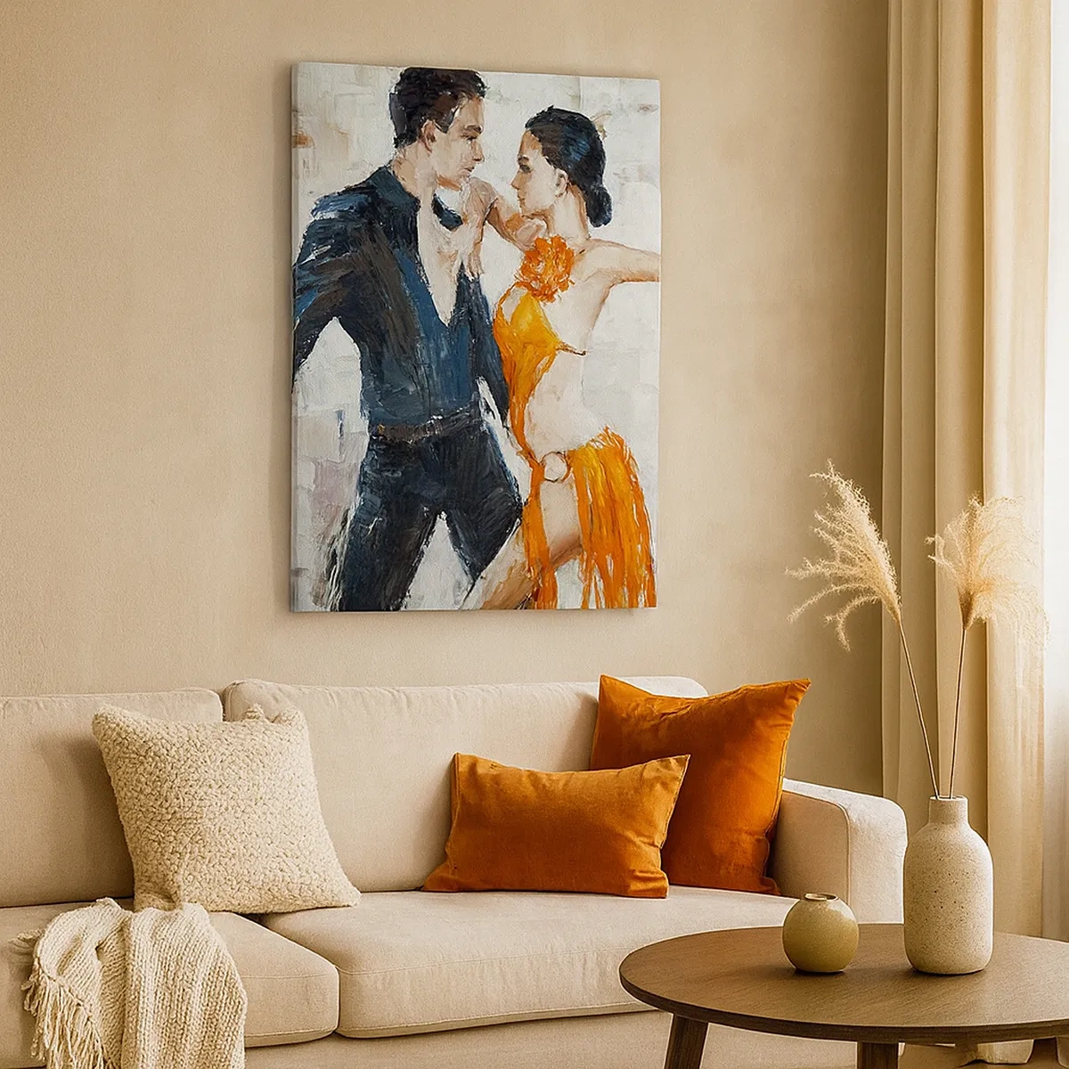 Quadro su tela - Stampe su Tela - Una coppia dinamica che balla in stile latino-americano. - 50x70cm - Dirty dancing - Decorazione murale moderna per soggiorno e camera da letto ARTTOR