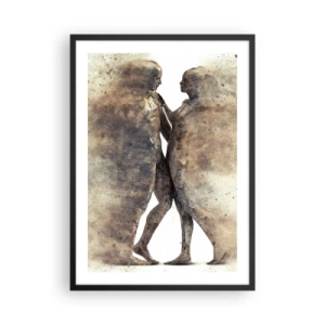 Poster in cornice nera - Figure in stile artistico con colori naturali - 50x70cm - Nati dalla polvere, per amare - Decorazione murale moderna per soggiorno e camera da letto ARTTOR
