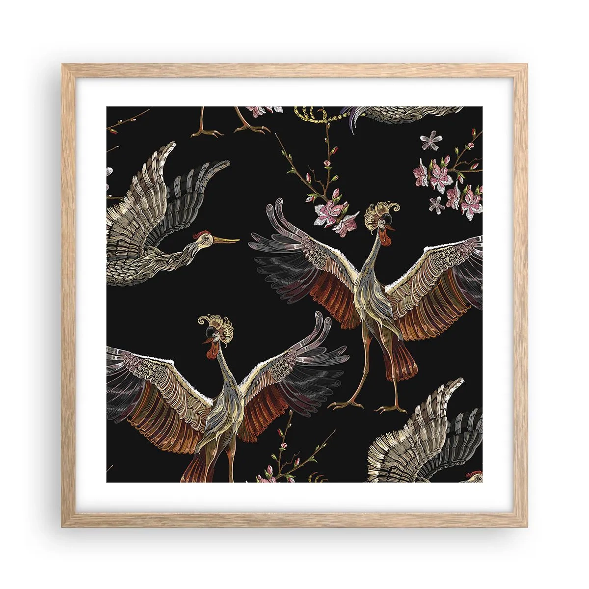 Poster in cornice rovere chiaro - Uccello fantastico - 50x50 cm