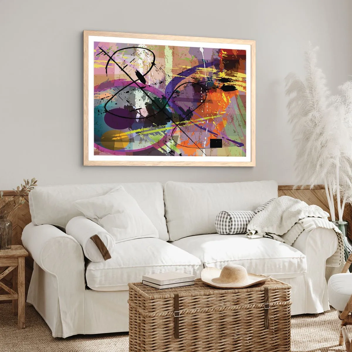 Poster in cornice rovere chiaro - Per la via diritta o tortuosa - 50x40 cm