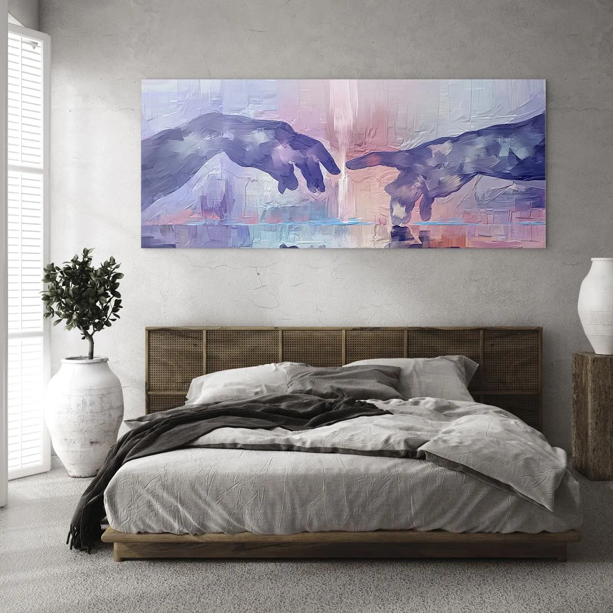 Quadro su vetro - La scintilla divina della vita - 100x40 cm