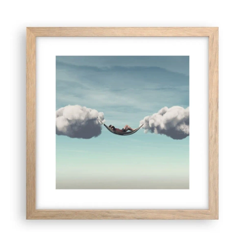 Poster in cornice rovere chiaro - La felicità del momento - 30x30 cm