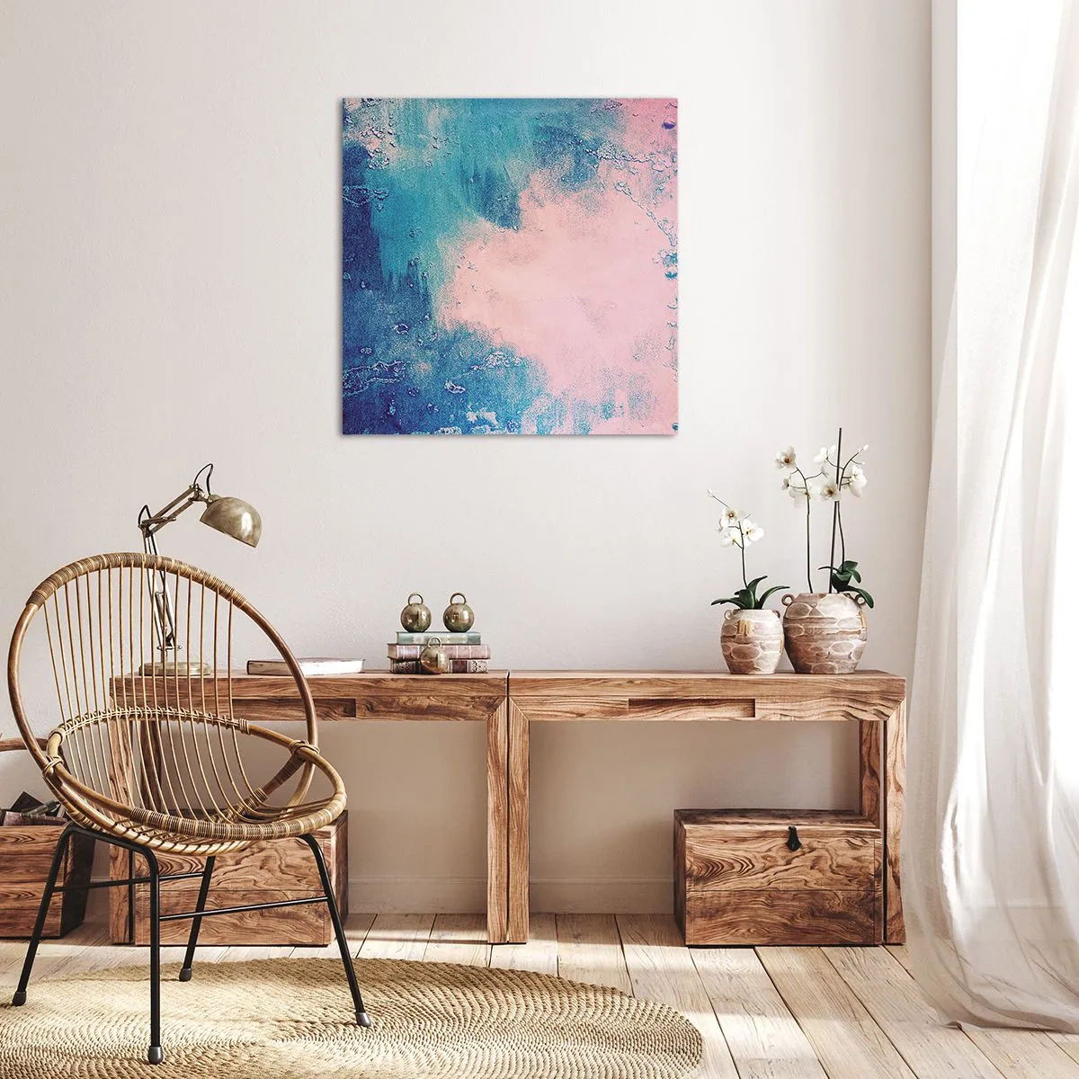 Quadro su tela - Stampe su Tela - Abbracci nel blu - 50x50 cm