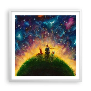 Poster in cornice bianca - Amore e amicizia: l'intero mondo - 60x60 cm