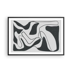 Poster in cornice nera - Gioco astratto nel labirinto - 91x61 cm