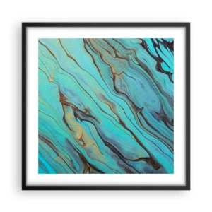 Poster in cornice nera - Marea turchese - 50x50 cm