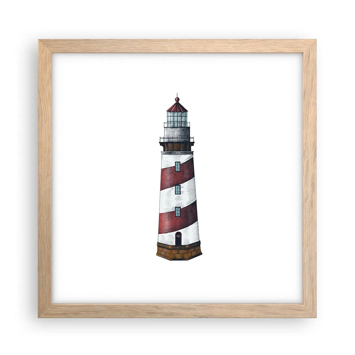 Poster in cornice rovere chiaro - Sempre di guardia - 30x30 cm