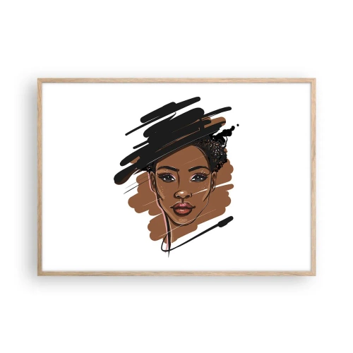 Poster in cornice rovere chiaro - Dolce come la cioccolata - 100x70 cm