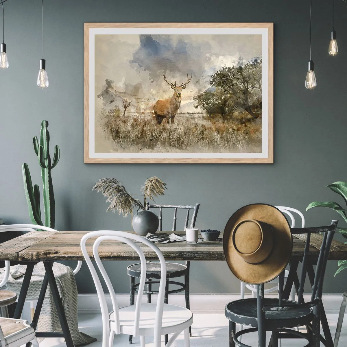 Poster in cornice rovere chiaro - Dignità - forza - maestosità - 70x50 cm