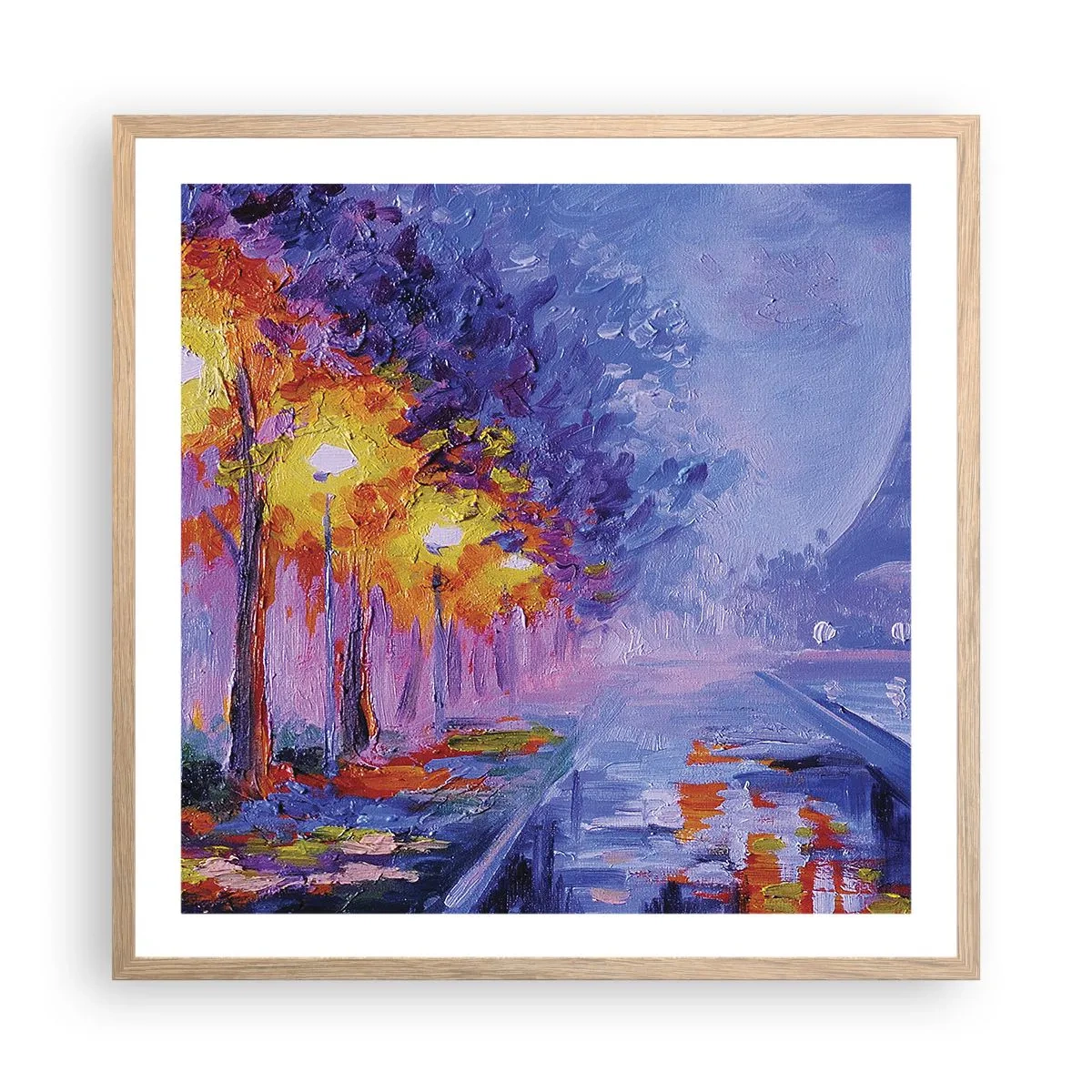 Poster in cornice rovere chiaro - Passeggiata da sogno - 60x60 cm