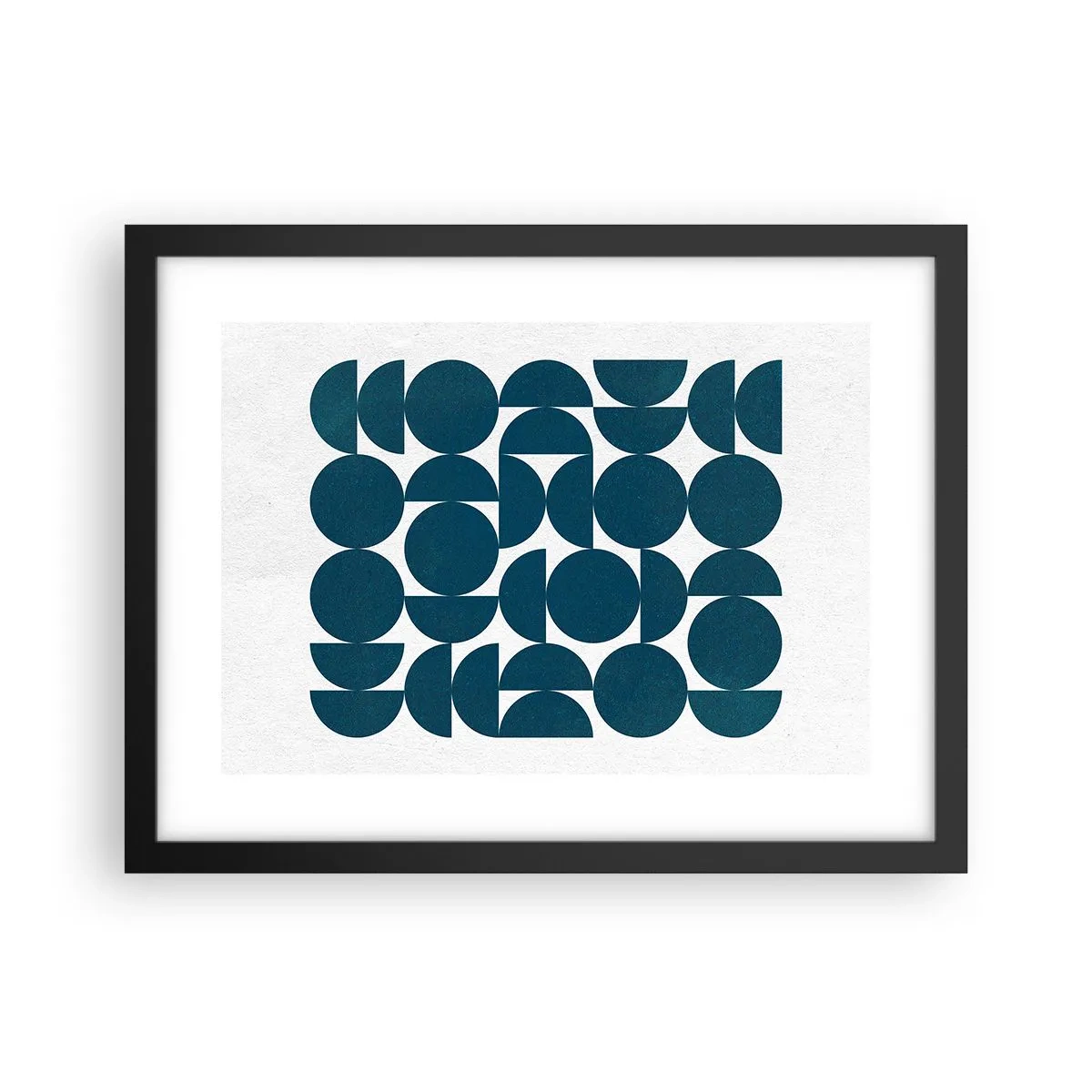 Poster in cornice nera - Cerchi e semicerchi - 40x30 cm
