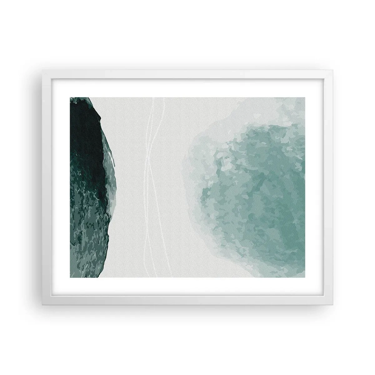 Poster in cornice bianca - Incontro con la nebbia - 50x40 cm