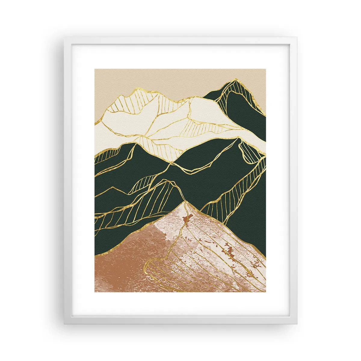 Poster in cornice bianca - Cime d'oro - 40x50 cm