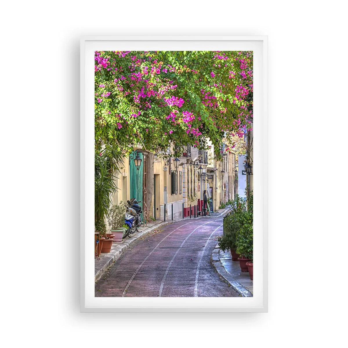 Poster in cornice bianca - Angolo fiorito - 61x91 cm