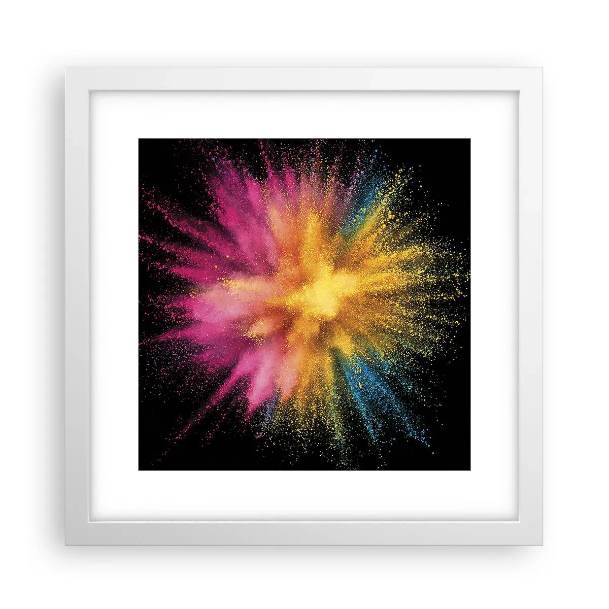 Poster in cornice bianca - La nascita dei colori - 30x30 cm