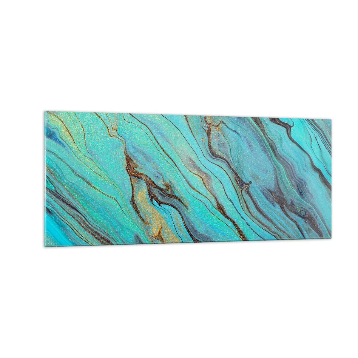 Quadro su vetro - Marea turchese - 100x40 cm