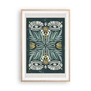 Poster in cornice rovere chiaro - Geometrie di arte popolare - 61x91 cm