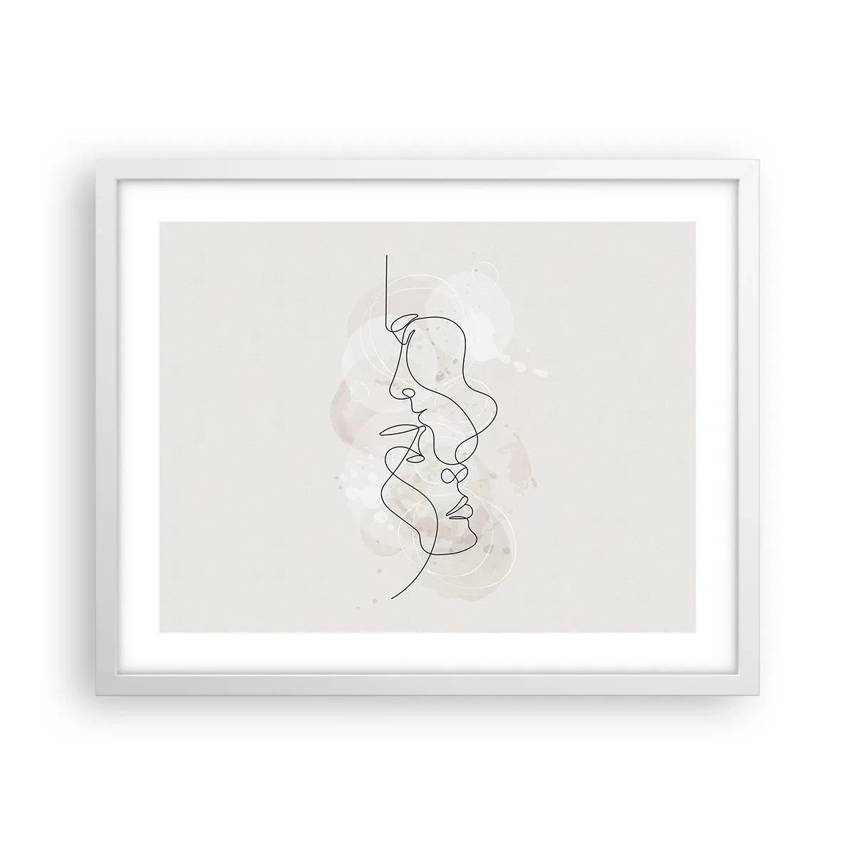 Poster in cornice bianca - Intrecciati in un abbraccio - 50x40 cm