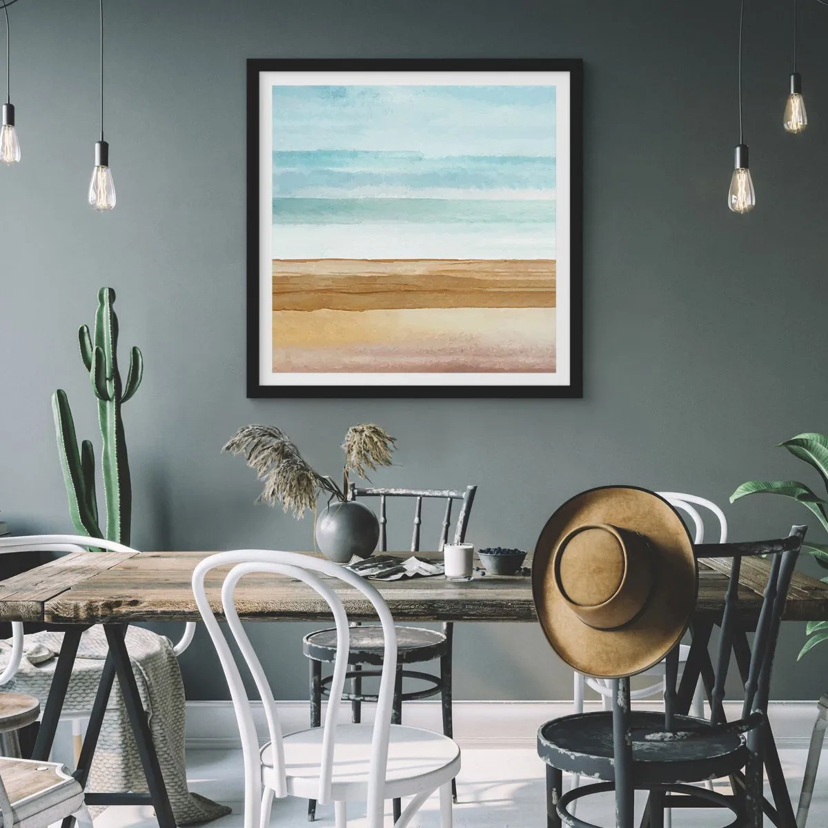 Poster in cornice nera - Rilassamento - 60x60 cm