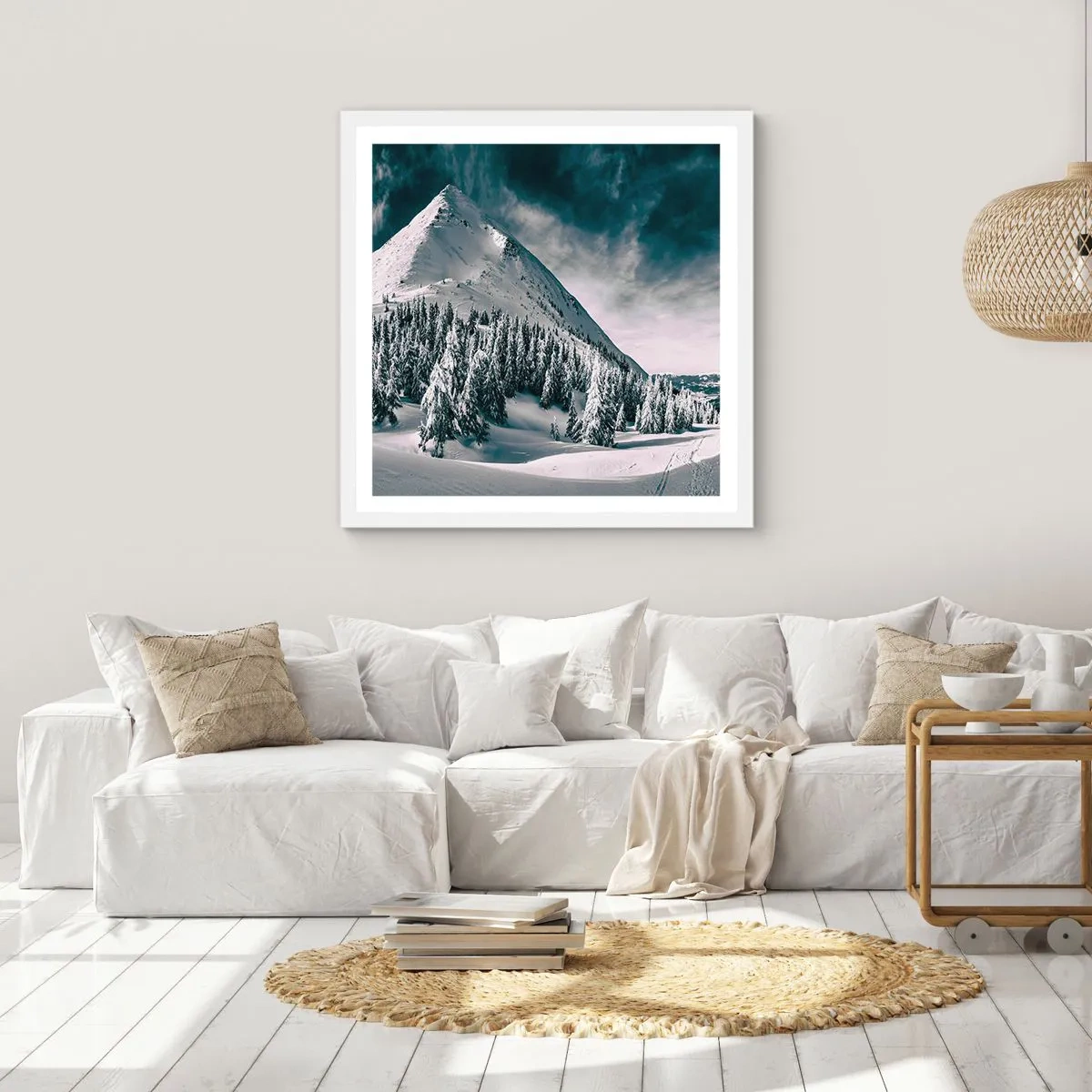 Poster in cornice bianca - Il paese della neve e del ghiaccio - 30x30 cm