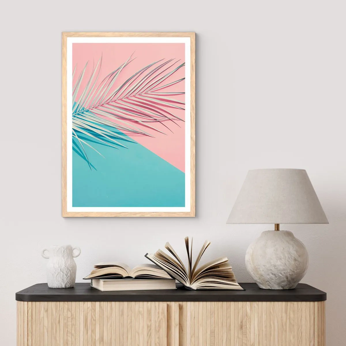 Poster in cornice rovere chiaro - Impressione tropicale - 70x100 cm