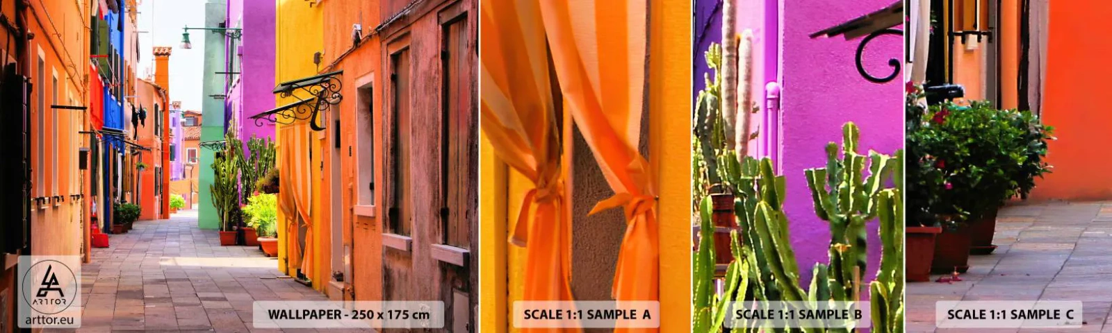 Campione Di Fotomurale Standard Eco - Angolo multicolore - Città, Venezia, Architettura - 100x30 cm