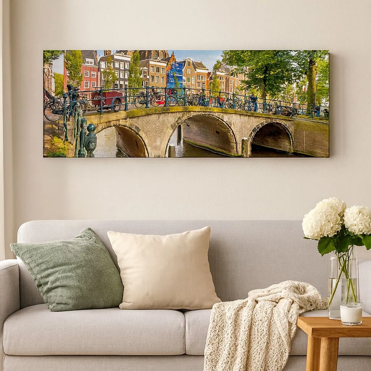 Quadro su tela - Stampe su Tela - La primavera sul canale - 100x40 cm