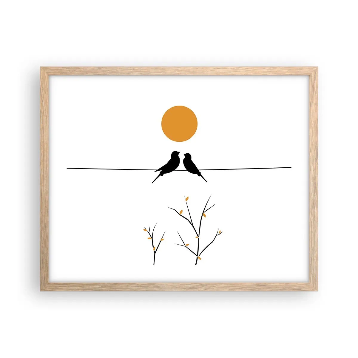 Poster in cornice rovere chiaro - Sera da usignoli - 50x40 cm