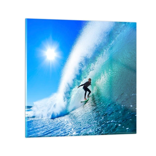 Quadro su vetro - Attraverso il grande blu - 70x70 cm