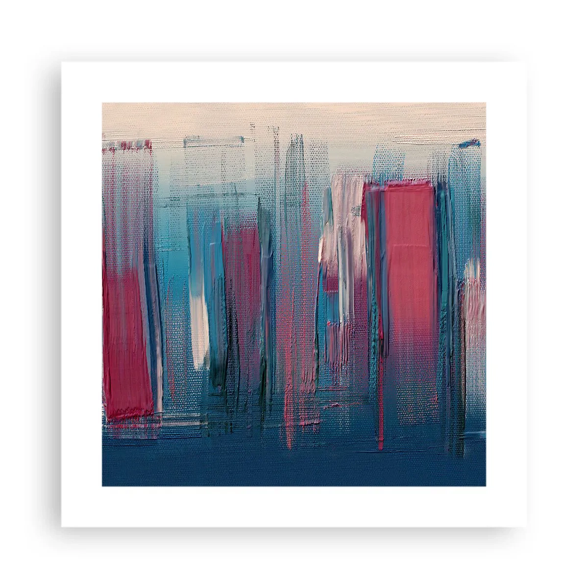 Poster - Composizione verticale in blu e rosso - 40x40 cm