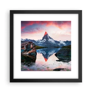 Poster in cornice nera - Il cuore dei monti è rovente - 30x30 cm