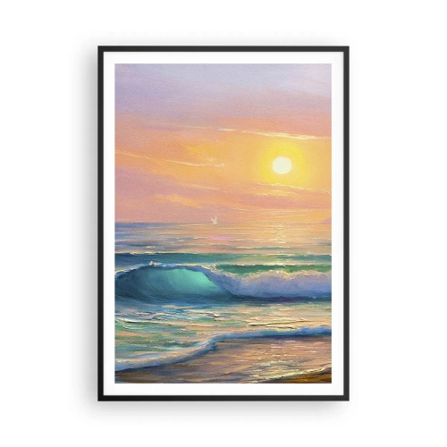 Poster in cornice nera - Il canto turchese delle onde - 70x100 cm