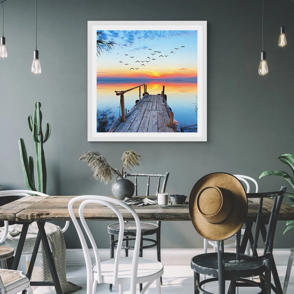 Poster in cornice bianca - Il tempo del ritorno - 40x40 cm