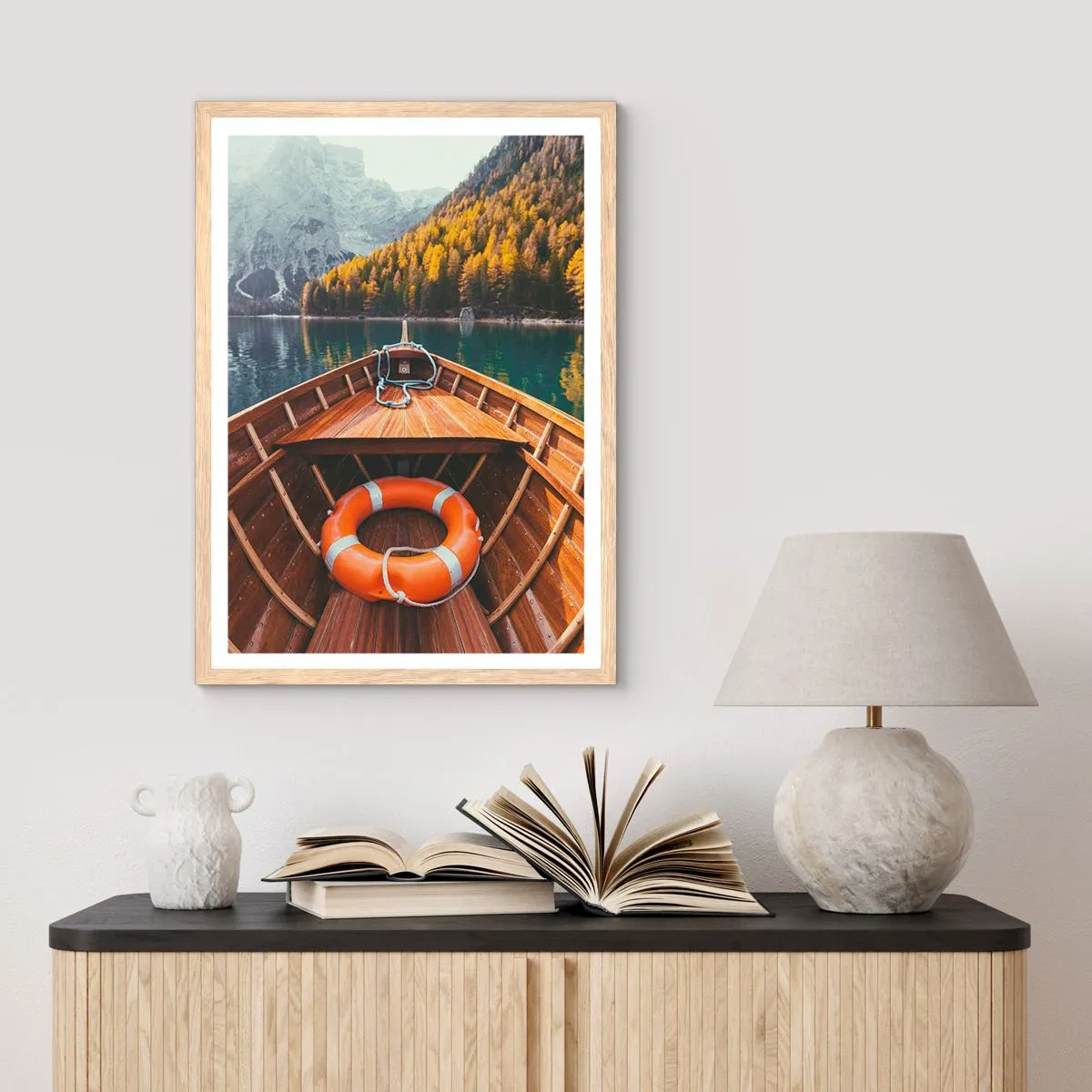 Poster in cornice rovere chiaro - Gita sui monti - 40x50 cm