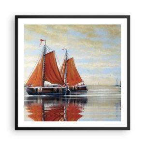 Poster in cornice nera - Naviga, marinaio... - 60x60 cm