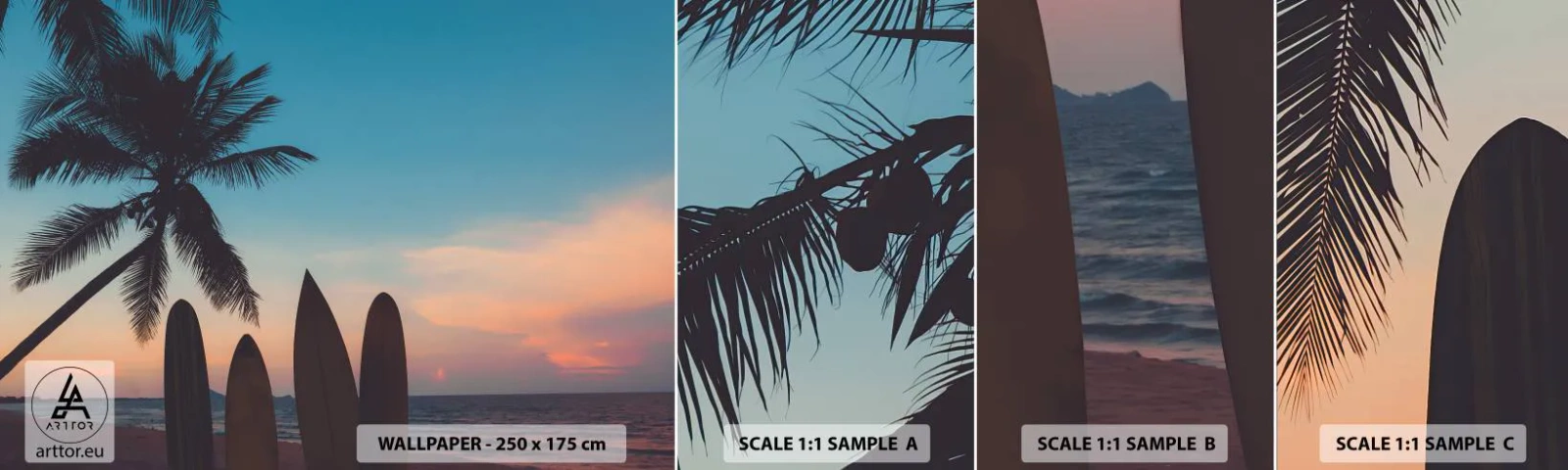 Campione di Fotomurale Adesivo Deluxe Sticker - Domani anche ci divertiamo - Paesaggio, Fare surf, Mare - 100x30 cm