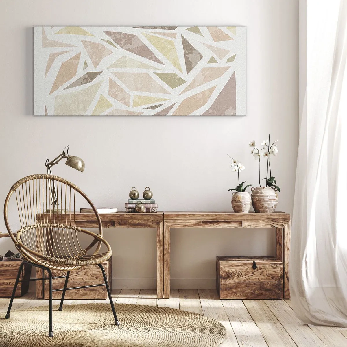 Quadro su tela - Stampe su Tela - Composizione da vetrata - 100x40 cm