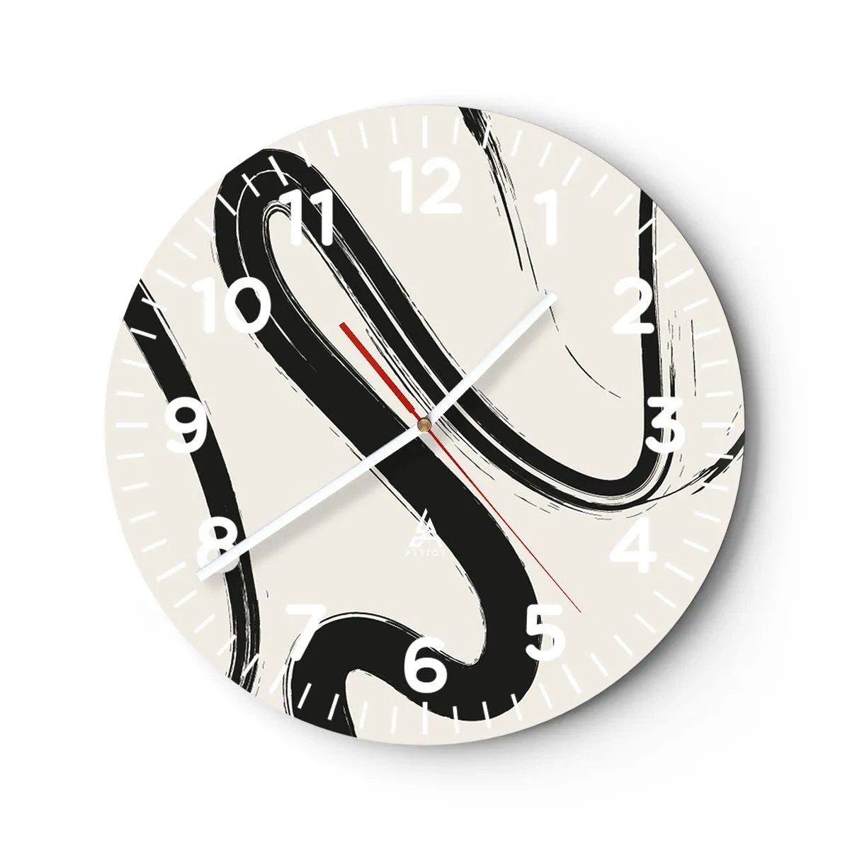 Orologio da parete - Orologio in Vetro - Capriccio bianco e nero - 30x30 cm